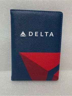 Delta Air Lines Navy and Red Travel Passport Holder pilot flight attendant gift